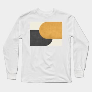 Half Circle Colorblock - Gold Black Long Sleeve T-Shirt